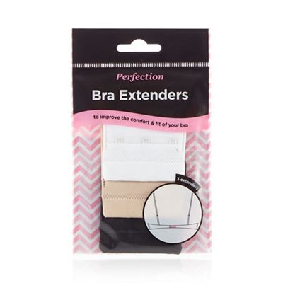 Pack of three differently coloured bra extenders